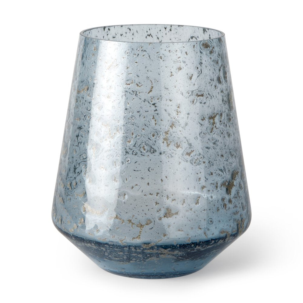 9" Blue Round Seeded Glass Table Vase HomeRoots