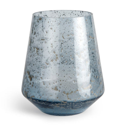 9" Blue Round Seeded Glass Table Vase HomeRoots