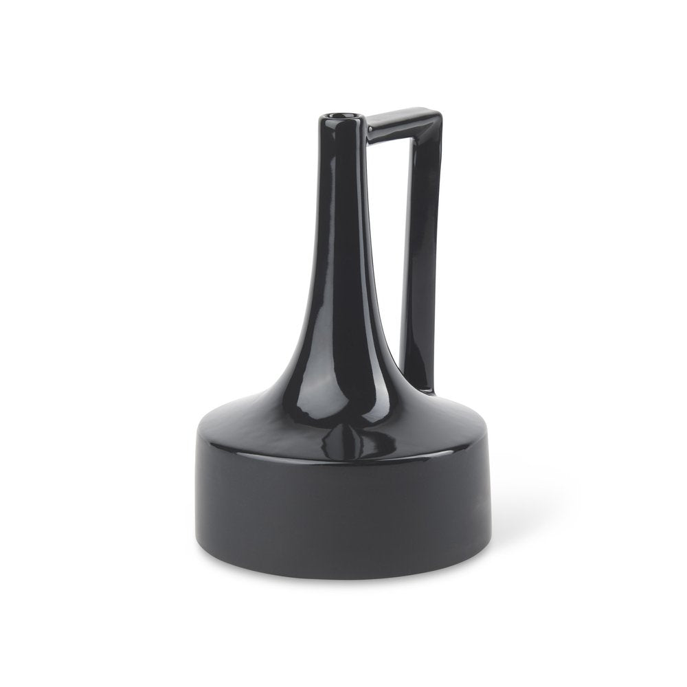 10" Black Ceramic Jug Vase — view 1