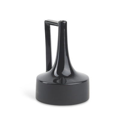 10" Black Ceramic Jug Vase HomeRoots