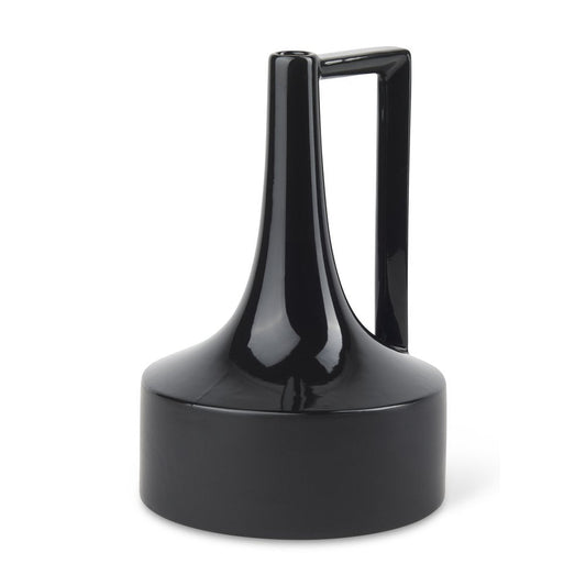 12" Black Ceramic Jug Vase HomeRoots