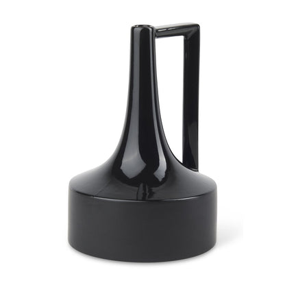 12" Black Ceramic Jug Vase HomeRoots