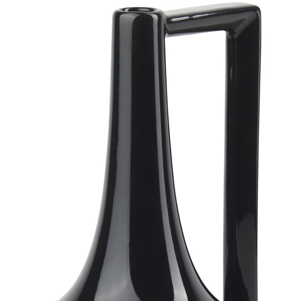 12" Black Ceramic Jug Vase HomeRoots