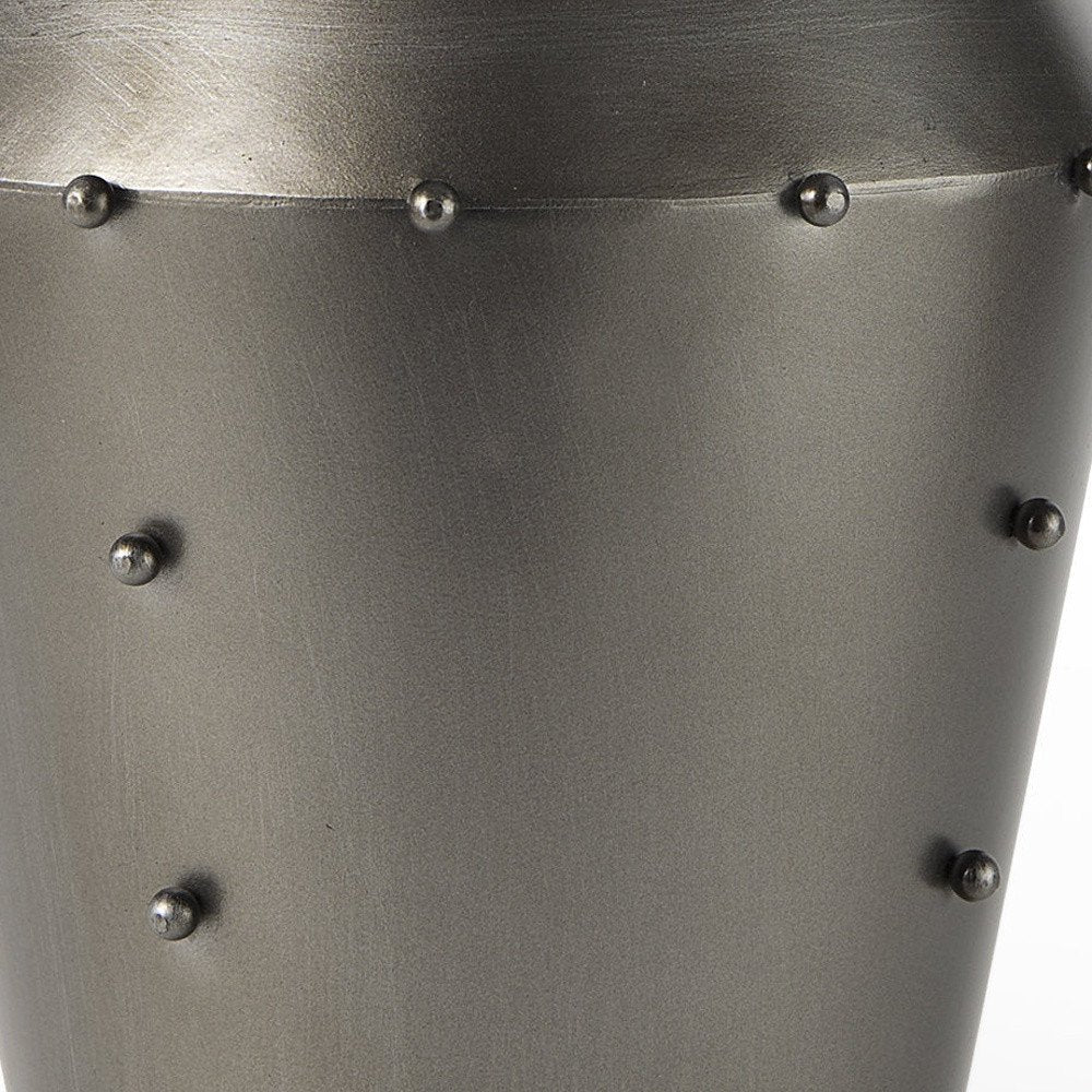 12" Gray Metal Table Vase HomeRoots
