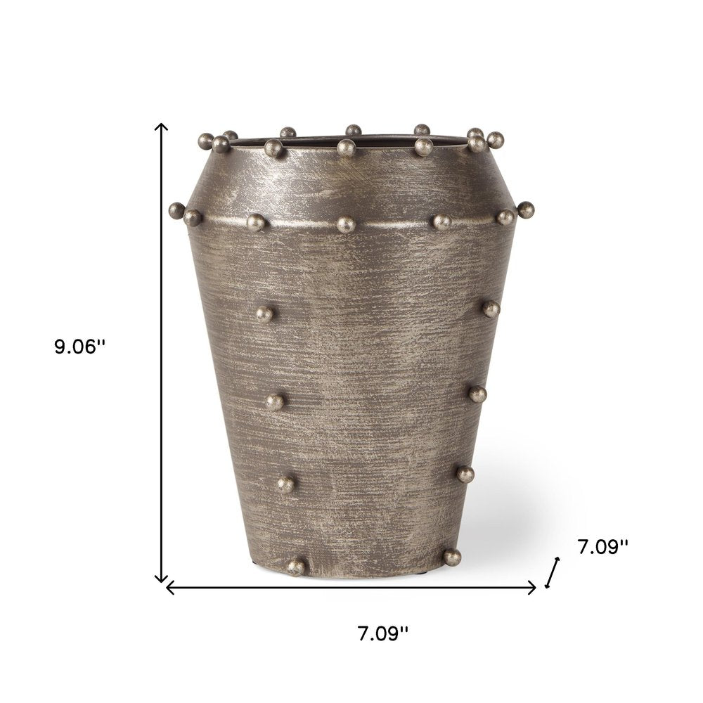 9" Silver Metal Table Vase HomeRoots