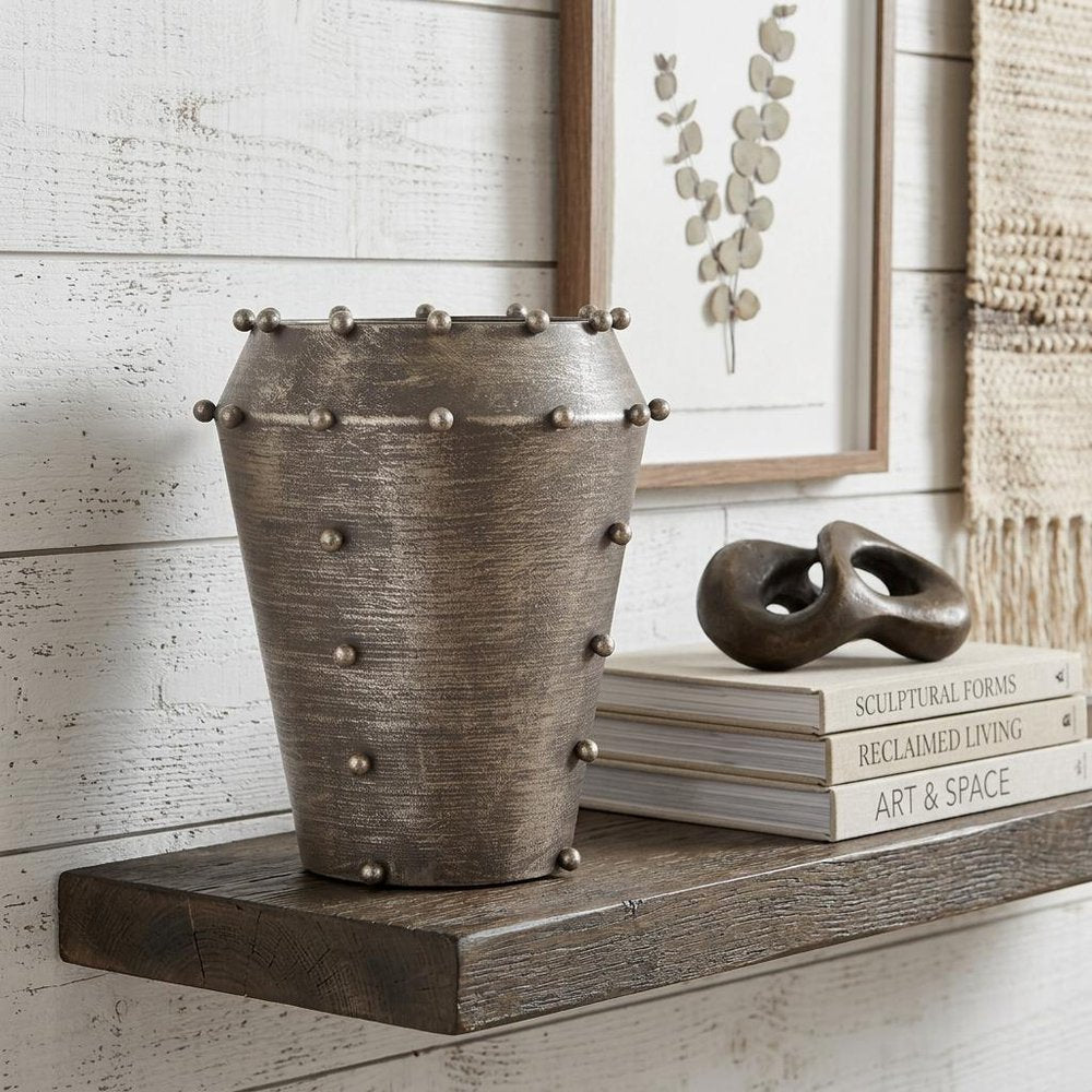 9" Silver Metal Table Vase HomeRoots
