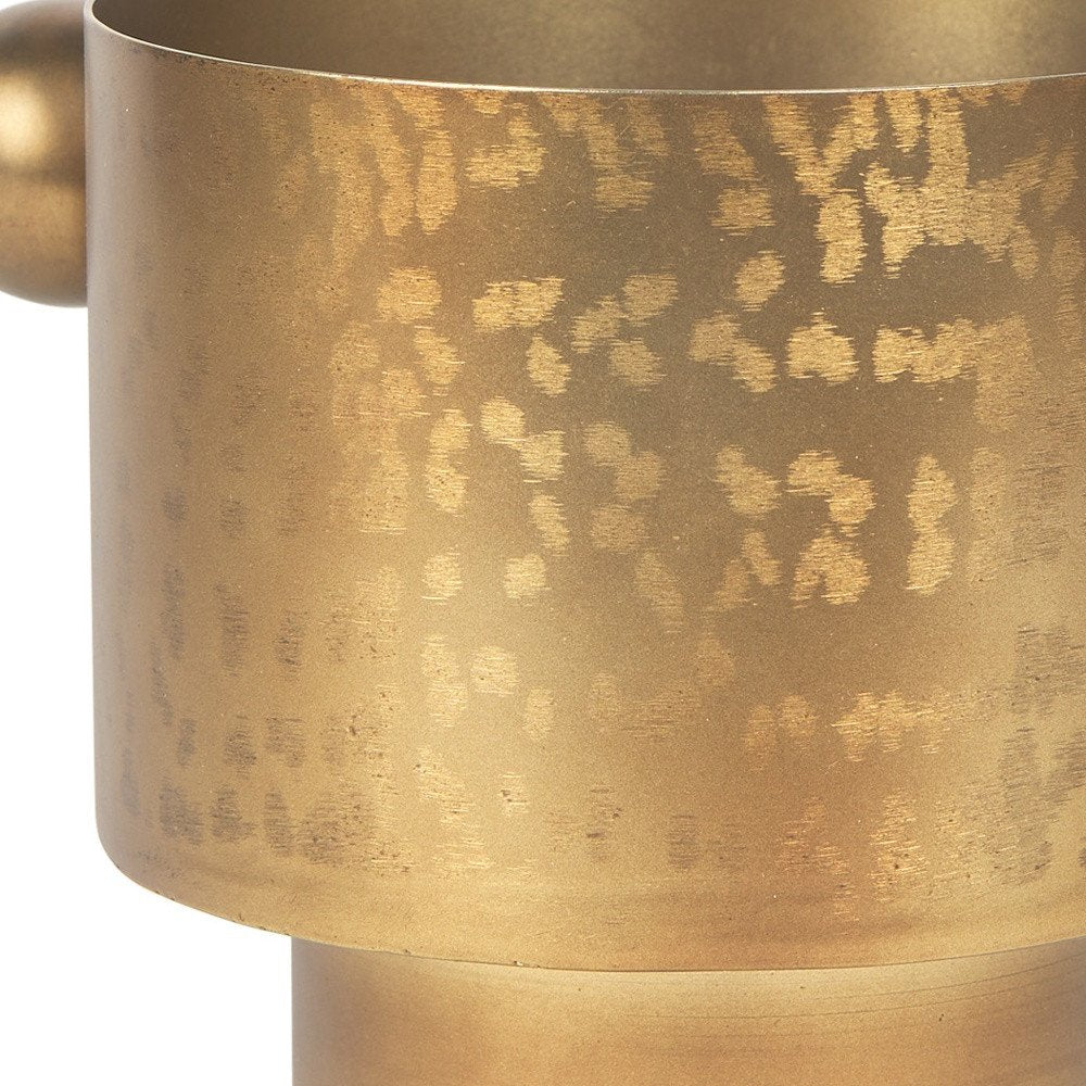 7" Gold Cast Iron Round Table Vase — view 2