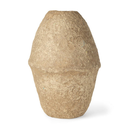 18" Beige Paper Mache Cylinder Table Vase HomeRoots