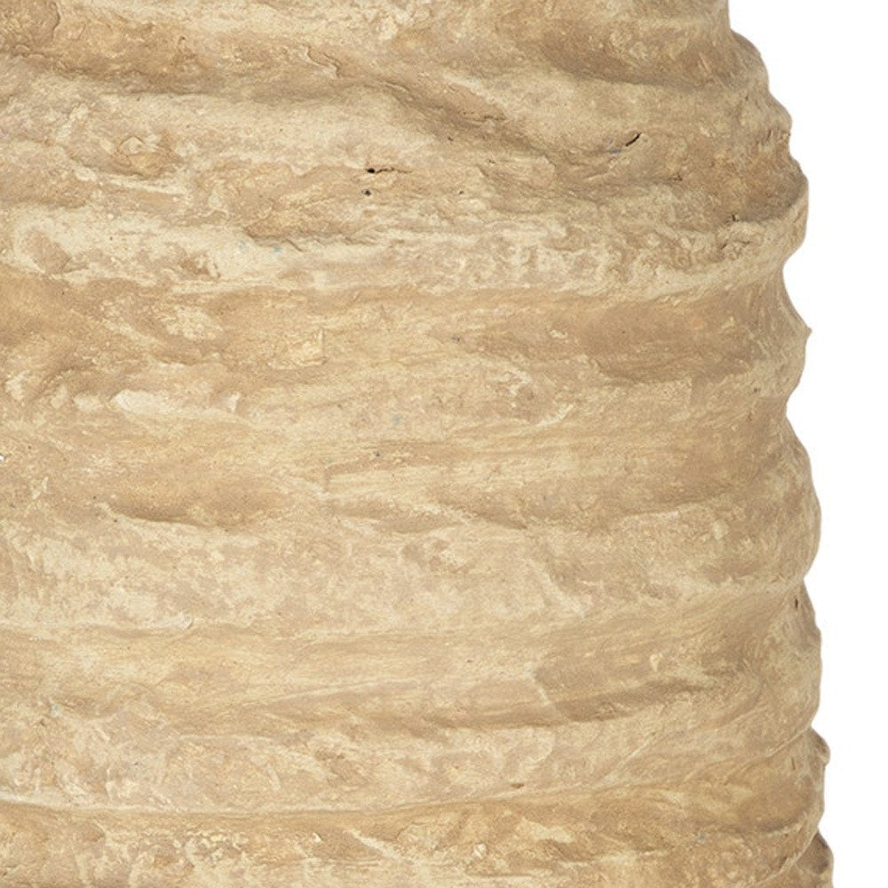 18" Beige Paper Mache Table Vase HomeRoots