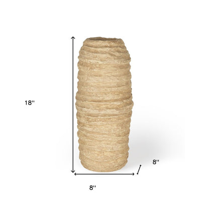 18" Beige Paper Mache Table Vase HomeRoots