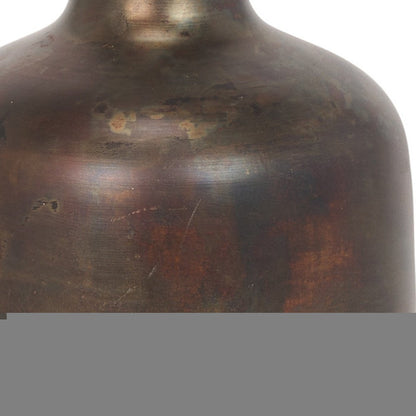 9" Antiqued Gold Metal Cylinder Table Vase HomeRoots