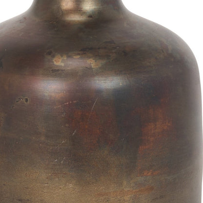 9" Antiqued Gold Metal Cylinder Table Vase HomeRoots