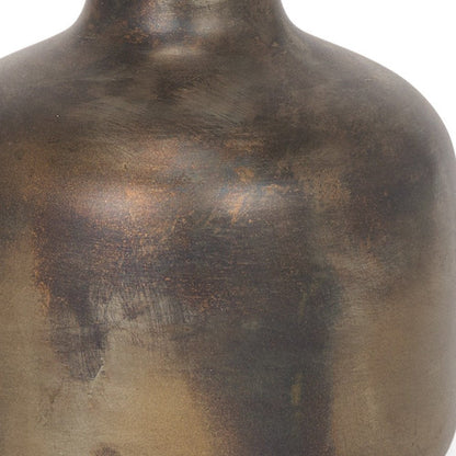 7" Antiqued Gold Metal Cylinder Table Vase HomeRoots