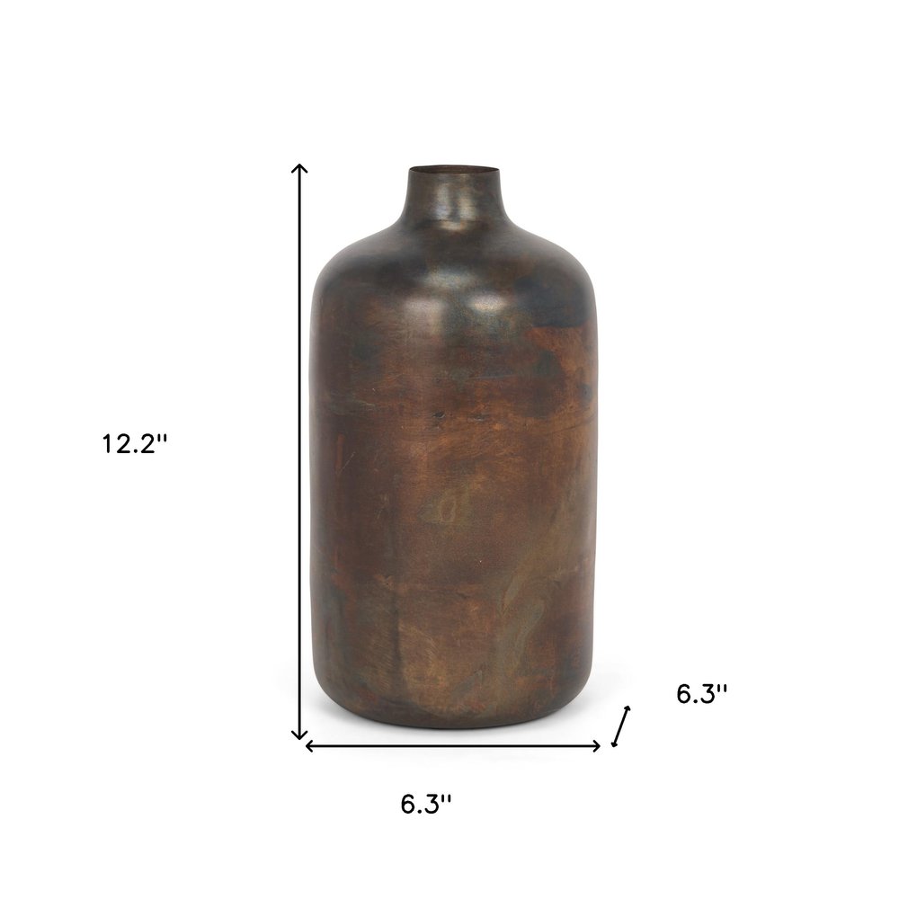 12" Gold Cylinder Metal Table Vase HomeRoots
