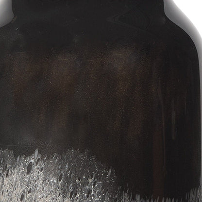 10" Black And Gray Abstract Glass Cylinder Table Vase HomeRoots