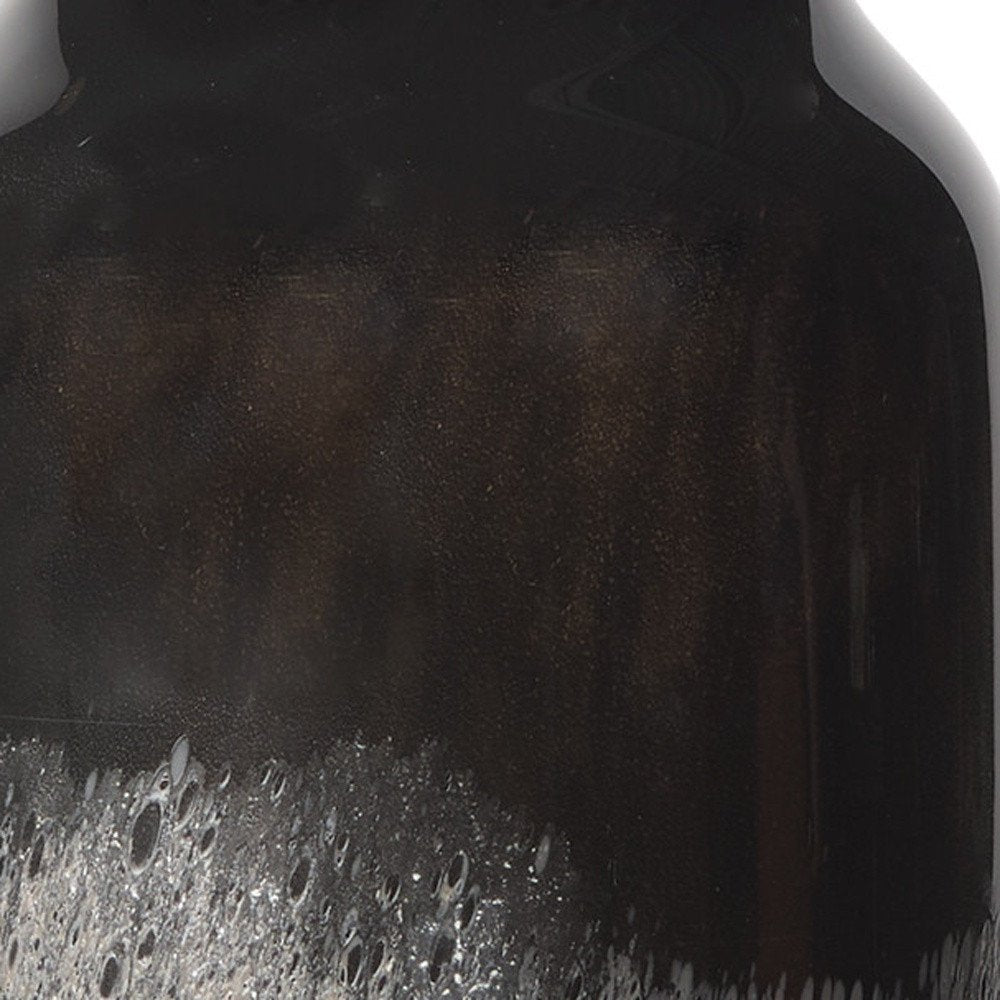 10" Black And Gray Abstract Glass Cylinder Table Vase — view 2