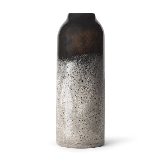 12" Black And Gray Glass Cylinder Table Vase HomeRoots
