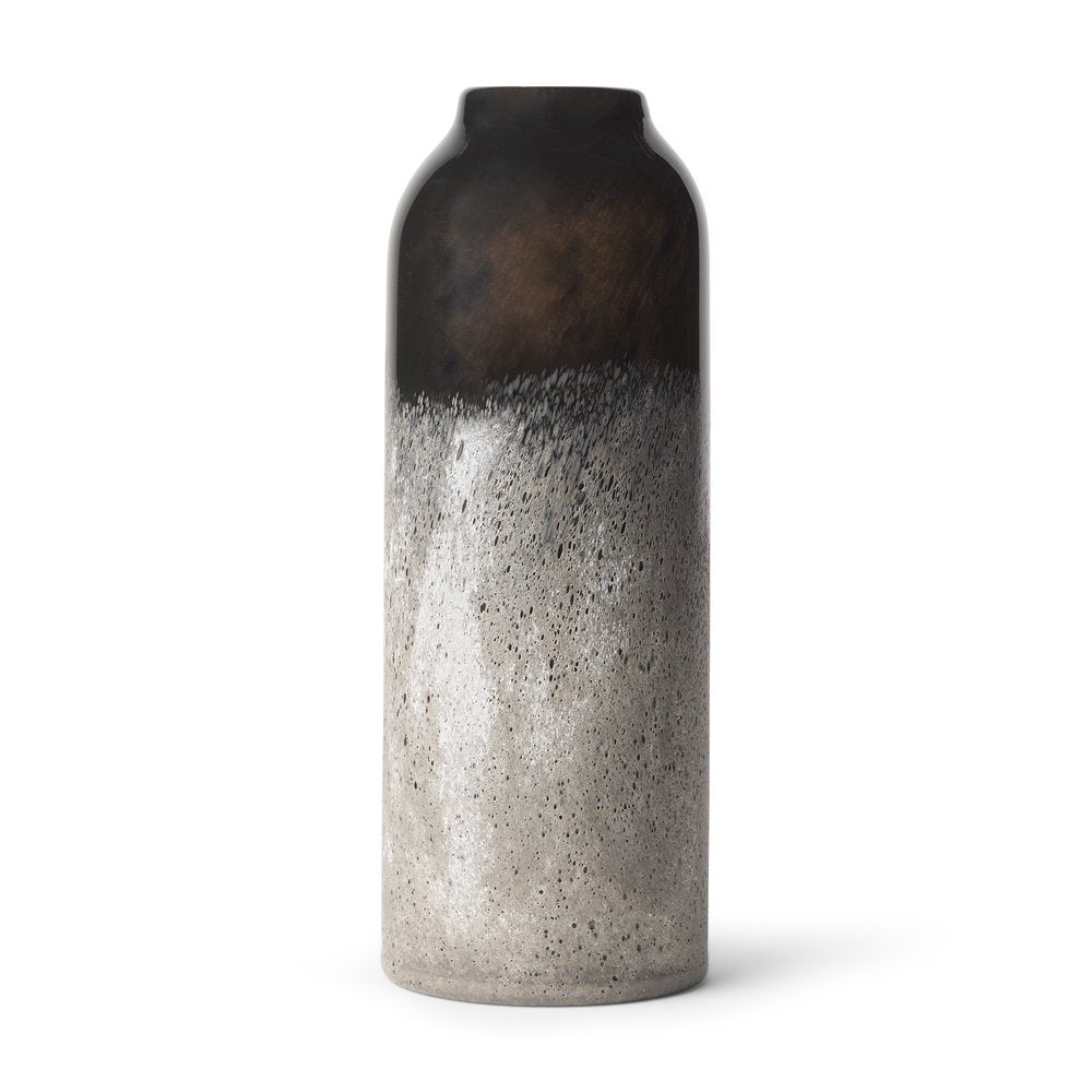 12" Black And Gray Glass Cylinder Table Vase — view 1