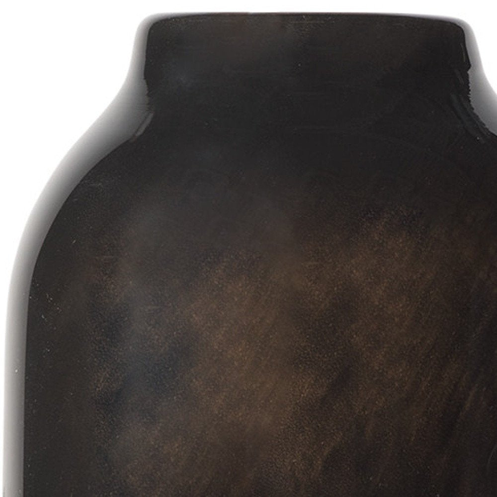 12" Black And Gray Glass Cylinder Table Vase HomeRoots