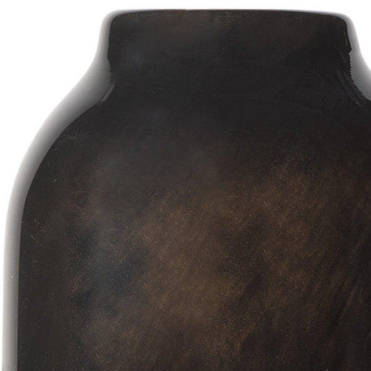 12" Black And Gray Glass Cylinder Table Vase HomeRoots