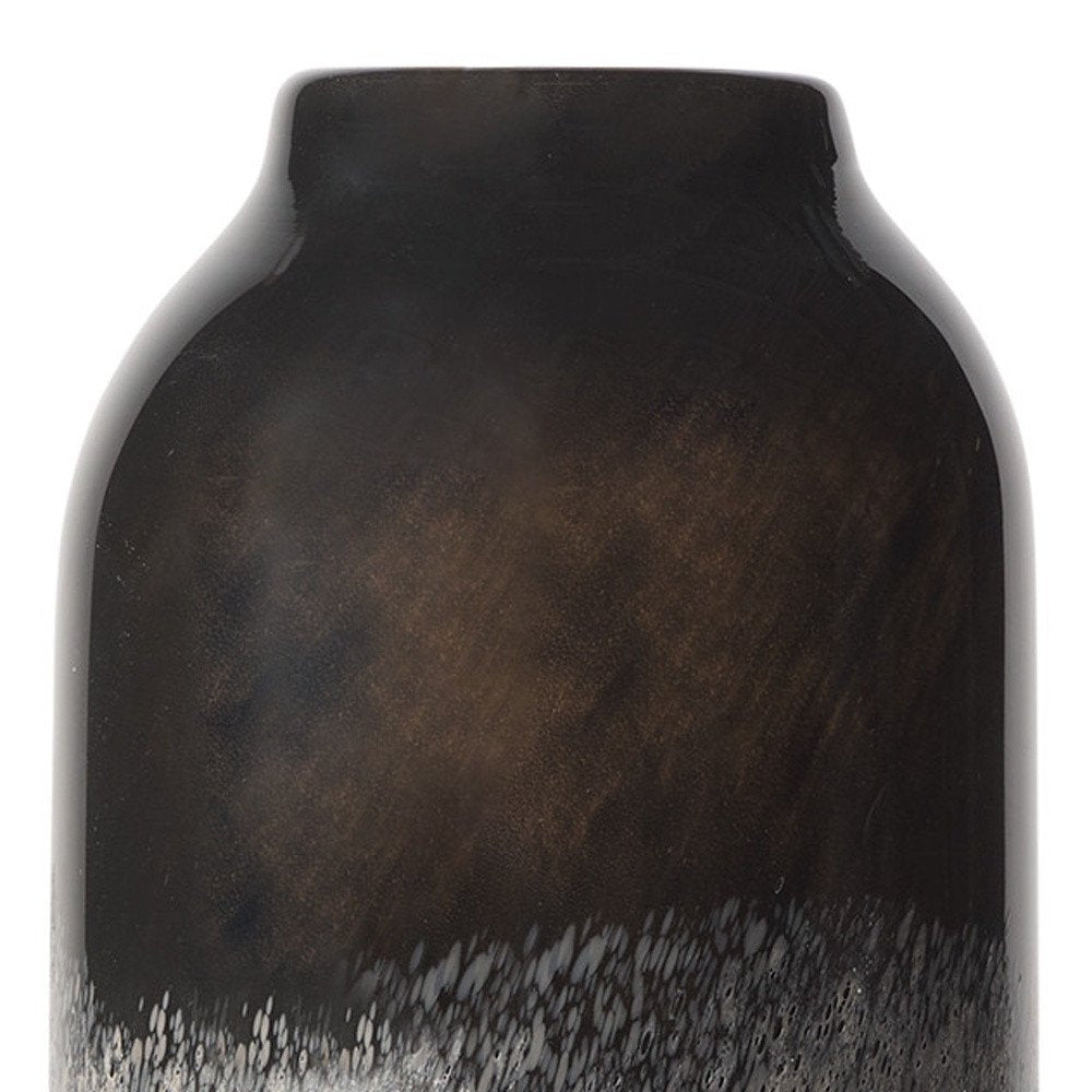 12" Black And Gray Glass Cylinder Table Vase HomeRoots