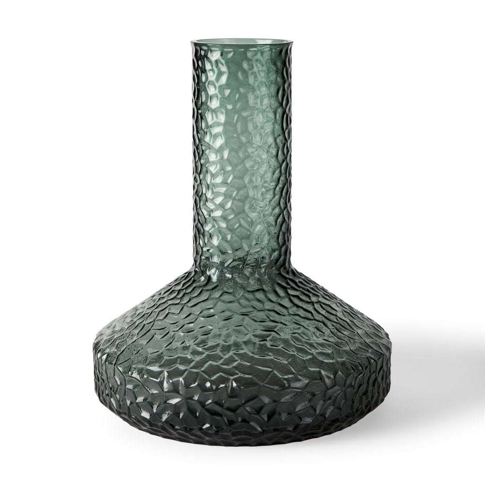 12" Green Faceted Glass Table Vase HomeRoots