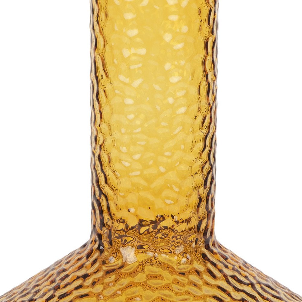 12" Amber Glass Faceted Table Vase — view 2