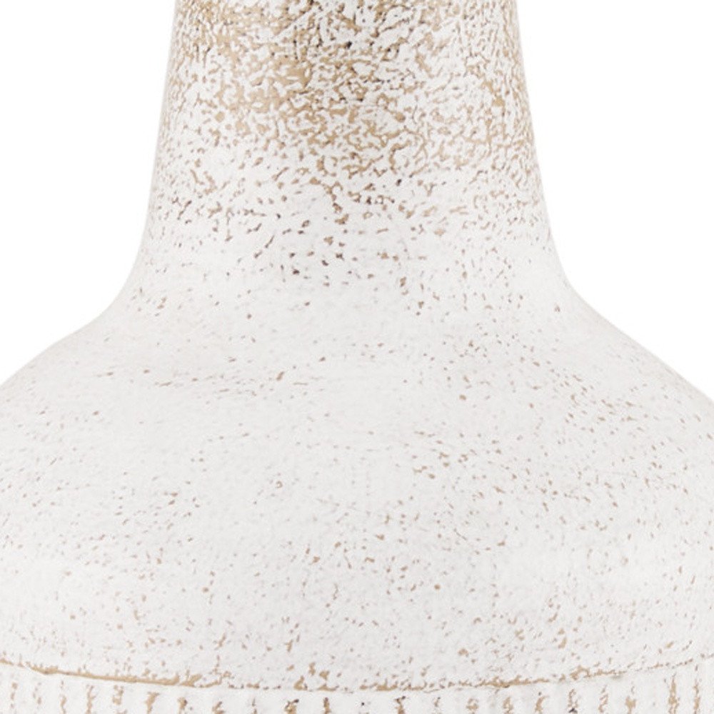 11" Off White And Natural Geometric Metal Cylinder Table Vase — view 2