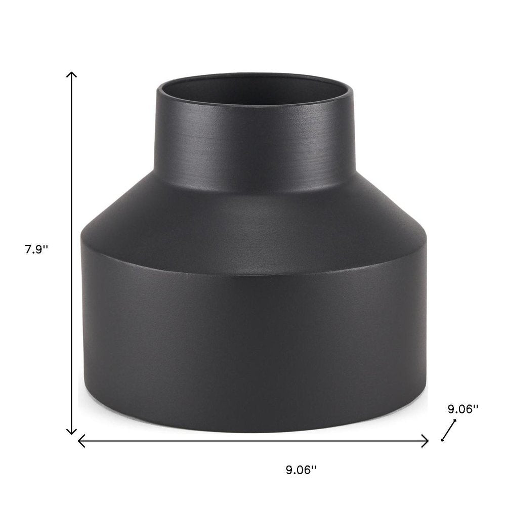 8" Black Tulip Metal Table Vase HomeRoots