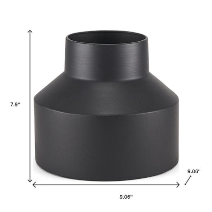 8" Black Tulip Metal Table Vase HomeRoots