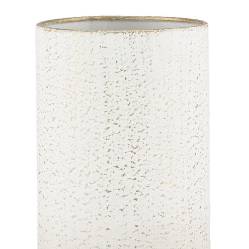 13" Off White And Gold Metal Cylinder Table Vase HomeRoots