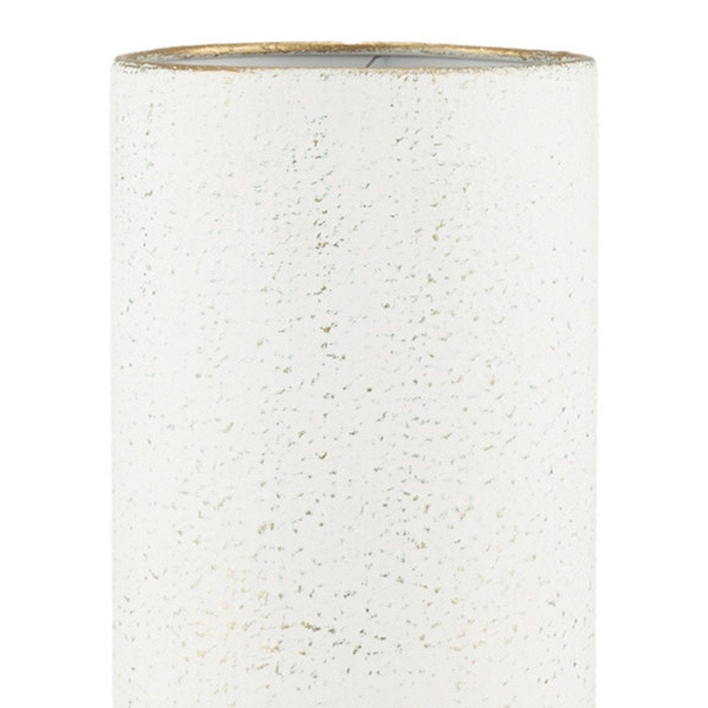 16" Off White And Gold Metal Cylinder Table Vase HomeRoots