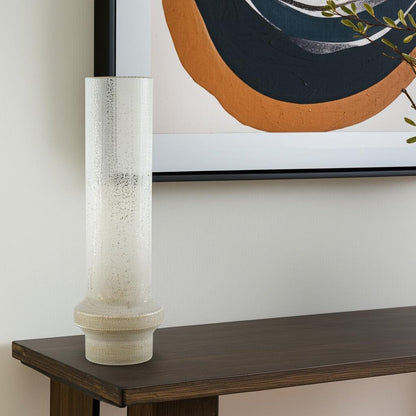 19" Off White And Gold Metal Cylinder Table Vase HomeRoots