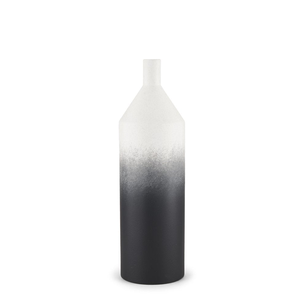 20" Black And White Ombre Metal Table Vase — view 1