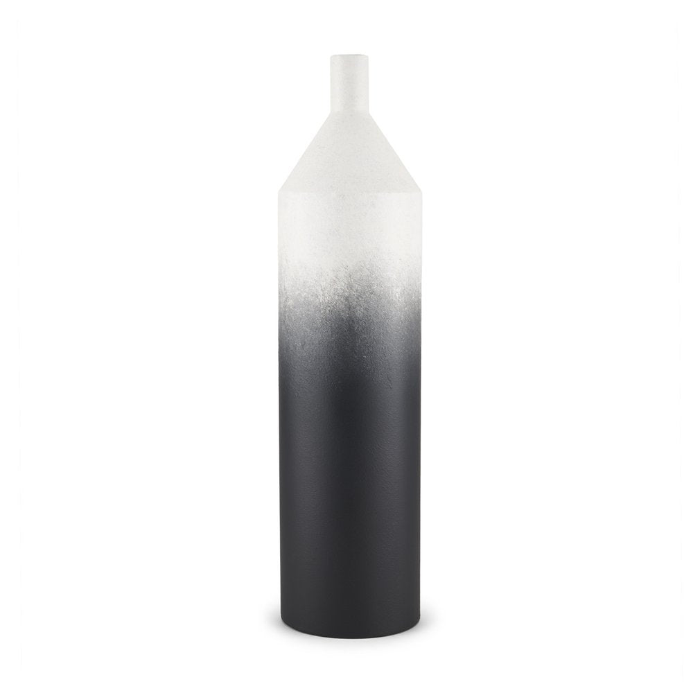 24" Black And White Ombre Metal Table Vase HomeRoots