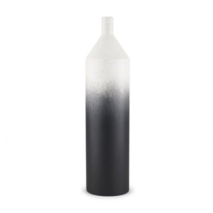 24" Black And White Ombre Metal Table Vase HomeRoots