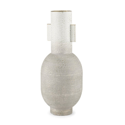 16" Off White And Gold Metal Table Vase HomeRoots
