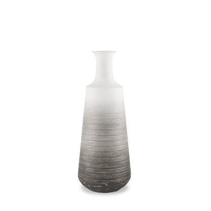 20" Gray And White Ombre Metal Table Vase HomeRoots