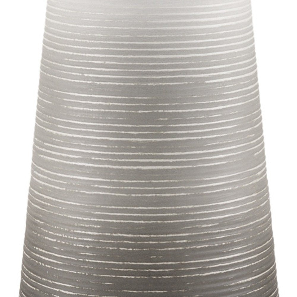 20" Gray And White Ombre Metal Table Vase — view 2