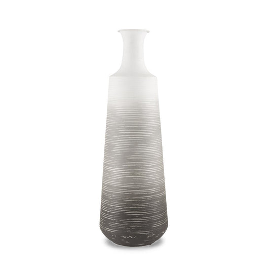 24" Gray And White Ombre Metal Table Vase HomeRoots