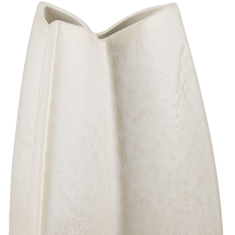 14" Off White And Tan Color Block Ceramic Table Vase HomeRoots