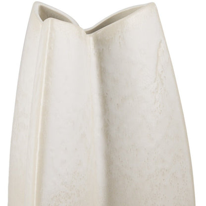 14" Off White And Tan Color Block Ceramic Table Vase HomeRoots