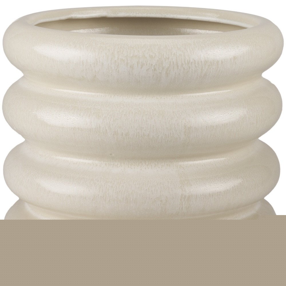 12" Cream Cylinder Ceramic Table Vase HomeRoots