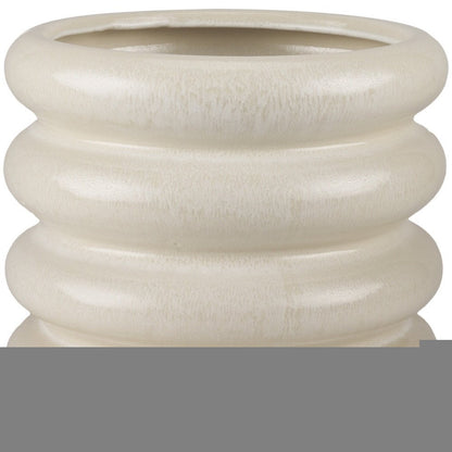 12" Cream Cylinder Ceramic Table Vase HomeRoots