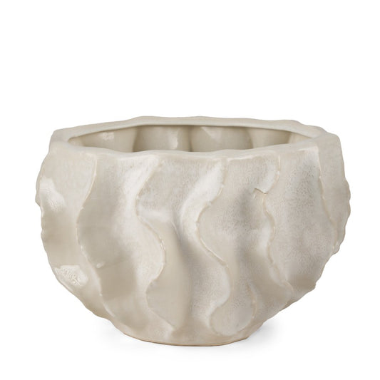 9" Cream Sculptural Ceramic Table Vase HomeRoots