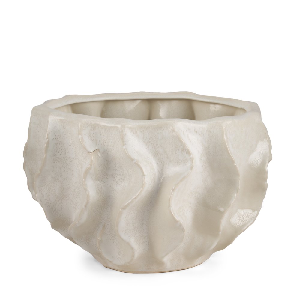 9" Cream Sculptural Ceramic Table Vase HomeRoots
