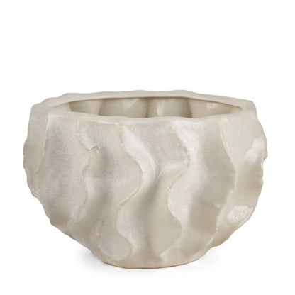 9" Cream Sculptural Ceramic Table Vase HomeRoots