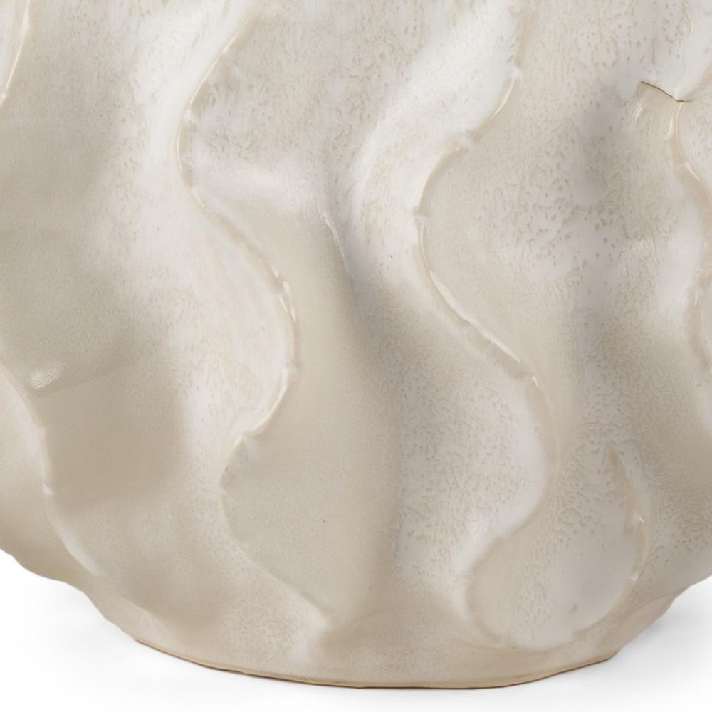 9" Cream Sculptural Ceramic Table Vase — view 4