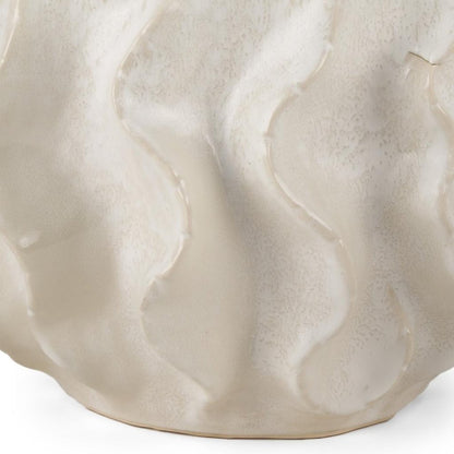 9" Cream Sculptural Ceramic Table Vase HomeRoots