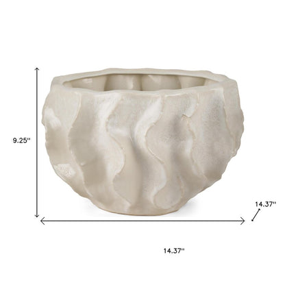 9" Cream Sculptural Ceramic Table Vase HomeRoots